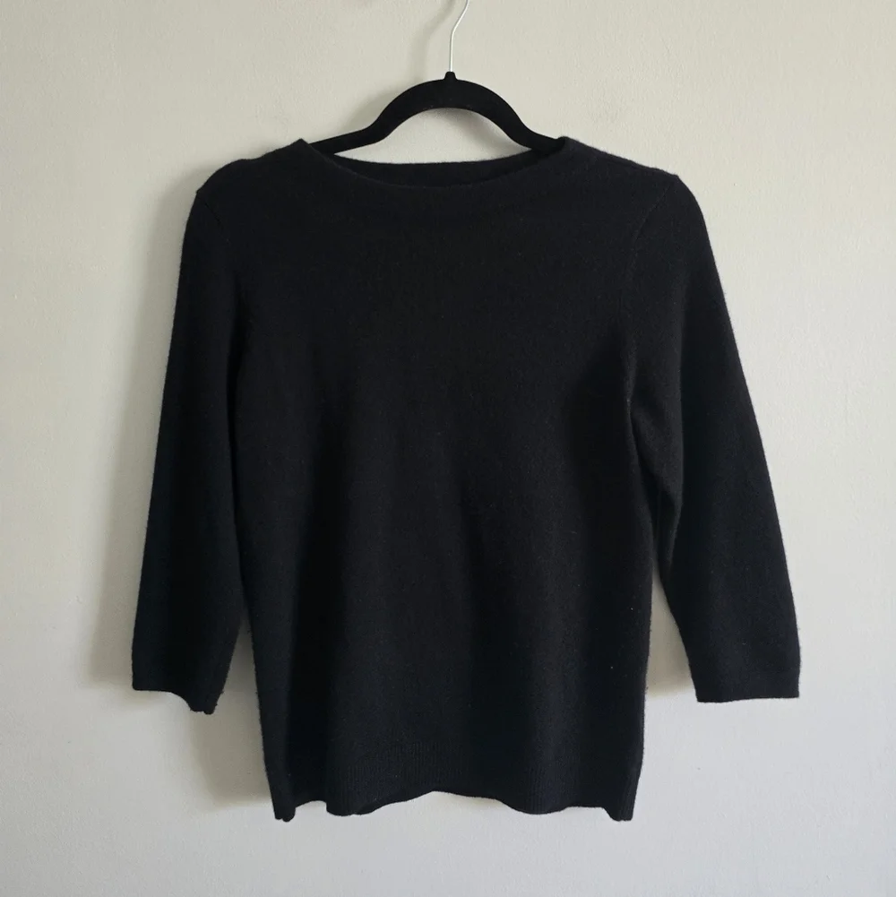 Talbots Black Cashmere Sweater M Petite - Picture 3 of 7